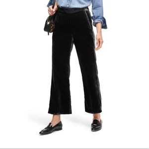 J. Crew Pull-On Peyton Wide-Leg Pant in Black Velvet Size 12